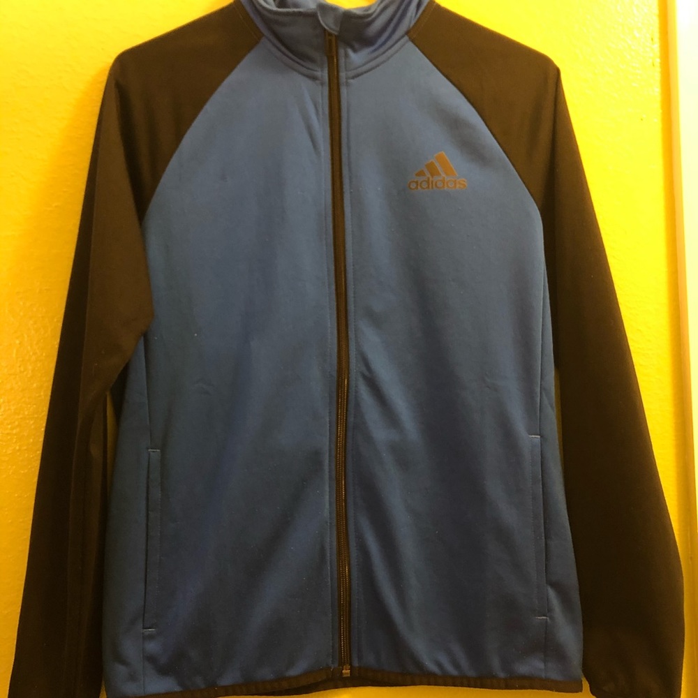 Blue and black adidas warm up jacket S in men